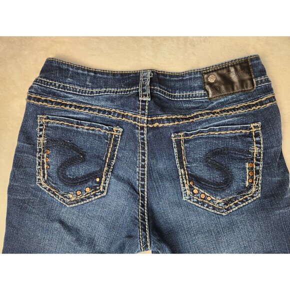 Silver Suki Straight Blue Jeans Womens Western Glove Works Size 29 X 32 - Picture 7 of 15